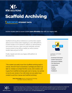 Scaffold Archiving Datasheet image